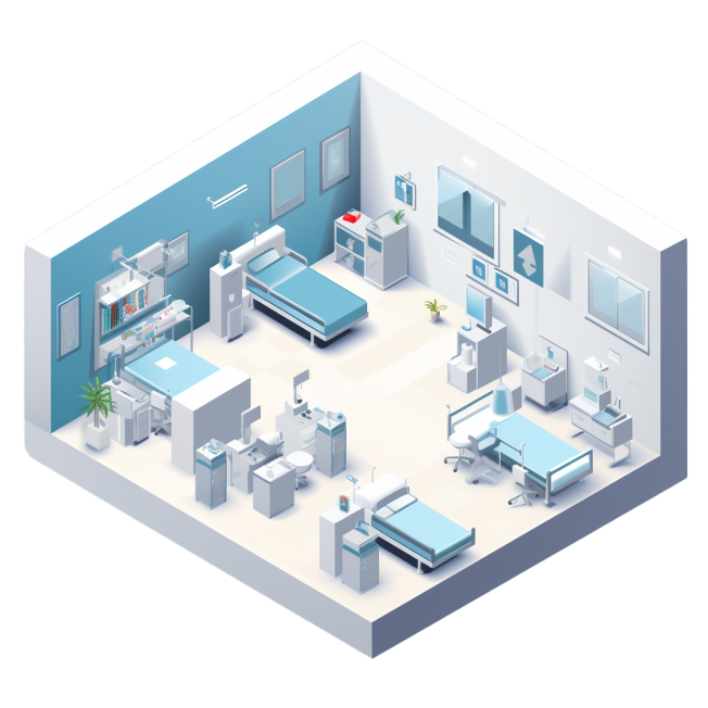 ose square 3D isometric of the inside of a hospital f78bfe98 1e55 44a7 999e 97cb254f657e